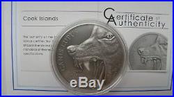 CANIS LUPUS Gray Wolf North American Predators Silver Coin 10$ Cook Islands 2015