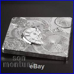 /"TIME CAPSULE/" Square Shaped 1 Oz Silver Proof Coin 2017 ! Cook Islands