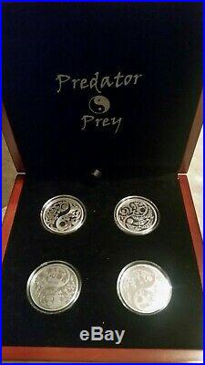 14-17 Cook Islands Predator/Prey Silver 4-Coin Set withDisplay Box/Matching COA’s
