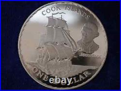 1970 Cook Islands One Dollar Coin Silver Proof New Zealand Rare H74