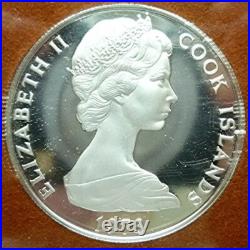 1973 COOK ISLANDS OFFICIAL 2 Oz STERLING SILVER PROOF SET (2) RAM PKG
