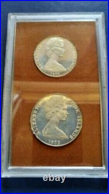 1973 COOK ISLANDS Proof 9 Coins Mint Set with two Silver Coins