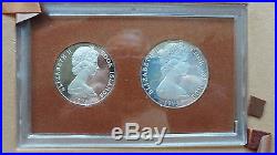 1973 Cook Islands 9 coin Proof Set withtwo SILVER Coins