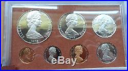 1973 Cook Islands 9 coin Proof Set withtwo SILVER Coins