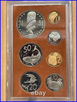 1974 COOK ISLANDS Captain James Cook 2 Silver of 9 Coin Antique Proof Set