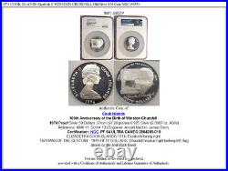 1974 COOK ISLANDS Elizabeth II WINSTON CHURCHILL Old Silver $50 Coin NGC i98554
