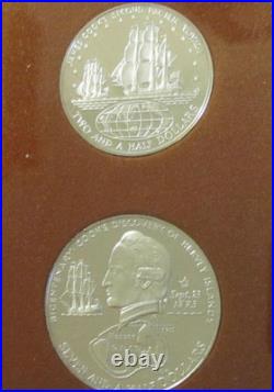 1974 COOK ISLANDS OFFICIAL 2 Oz STERLING SILVER PROOF SET (2) RAM PKG