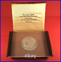 1974 Cook Islands Proof 50 Dollar Coin Sir Winston Churchill 97.2 Gs. 925 Sil