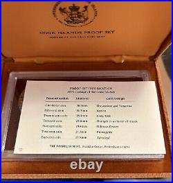 1975 Coins Of Cook Islands 7-Coin Proof Set With Box & Info Sheet TONING
