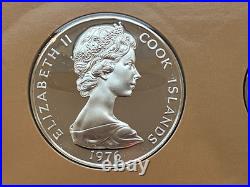1976 Cook Islands Silver Proof Five 5 Dollars Coin
