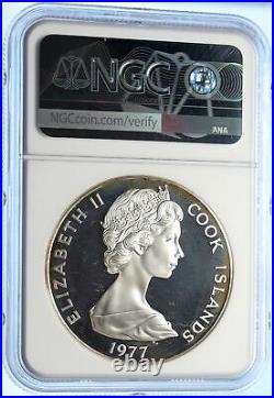 1977 COOK ISLANDS Elizabeth II ATIU SWIFTLET Proof Silver $5 Coin NGC i106357