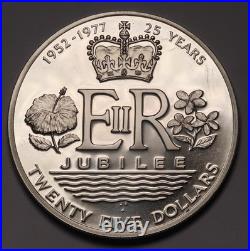 1977 Cook Islands 25 Dollars $25 QEII KM#18 Silver (1.4528oz) Proof Coin