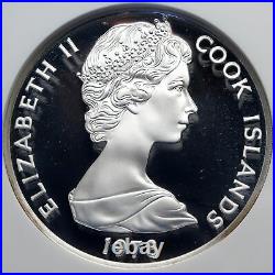 1978 COOK ISLANDS Elizabeth II WILDLIFE WARBLER BIRDS Silver $5 Coin NGC i85366