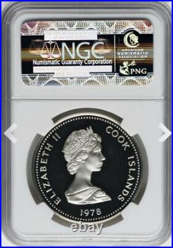 1978 Cook Islands Coronation 25th Anniversary Queen Elizabeth II SILVER Coin NGC