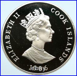 1986 COOK ISLANDS Elizabeth II BIRTHDAY Vintage Proof Silver Dollar Coin i99041