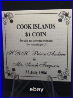 1986 Cook Islands $1 Silver Proof Piedfort-Royal Wedding