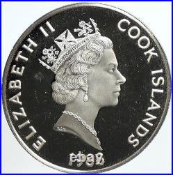 1988 COOK ISLANDS Elizabeth II w Fridtjof Nansen Proof Silver $50 Coin i113183