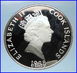 1988 COOK ISLANDS Portuguese Bartolomeu Diaz Silver $50 Coin SAILING SHIP i68585