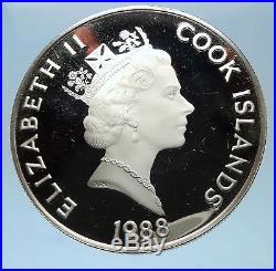 1988 COOK ISLANDS Proof Silver $50 Coin NOBEL EXPLORER FRIDTJOF NANSEN i72573