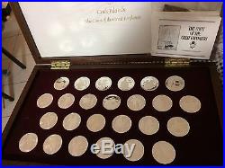 1988 Coins Of The Great Explorers 25 Silver Coin Treasure Box Set Cook Islands