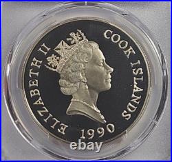 1990 Cook Islands 50 Dollars Peregrine Falcon Silver Coin Km# 119 PCGS PR 69DCAM