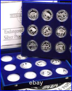 1990 Cook Islands Endangered World WILDLIFE (24 Coin) Silver Proof Set with Case