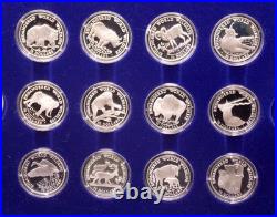 1990 Cook Islands Endangered World WILDLIFE (24 Coin) Silver Proof Set with Case