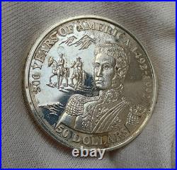 1993 Cook Islands $50.925 Silver America 1492-1992 José de San Martín