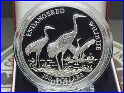 1993 Cook Islands Endangered Wildlife 5oz Silver Manchurian Crane. 999 ECC&C Inc