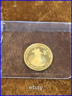 1994 1 Silver Eagle Coin & 1/2 Gram Gold Coin U. S Walking-Liberty Rare Mint