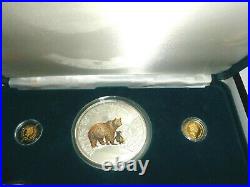 1996 5 Coin Gold & Silver National Park Foundation Wildlife Collection Case COA