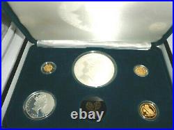 1996 5 Coin Gold & Silver National Park Foundation Wildlife Collection Case COA
