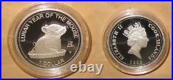 1996 COOK ISLAND Yr. Mouse Proof(PP)$1 Silver COIN RARE