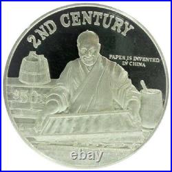 1997 COOK ISLANDS $50 DOLLARS 2 CENTURY CHINESE PAPERMAKER 1 Oz PROOF SILVER