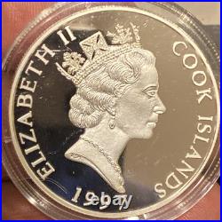 1997 COOK ISLANDS Elizabeth II HAWAII VOLCANOES PF Silver 10 Dollars Coin