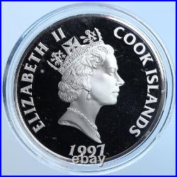 1997 COOK ISLANDS Genghis Khan 1100's Old Proof Silver 50 Dollars Coin i114634