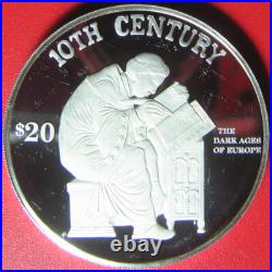 1997 Cook Islands $20 Proof. 95 Oz Silver Dark Ages Europe Monk Writing Rarecoin