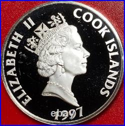 1997 Cook Islands $20 Proof. 95 Oz Silver Dark Ages Europe Monk Writing Rarecoin