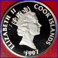 1997 Cook Islands $20 Proof. 95 Oz Silver Dark Ages Europe Monk Writing Rarecoin