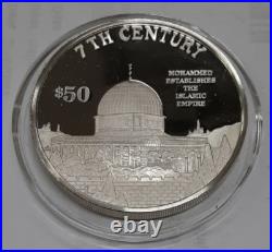 1997 Cook Islands $50.925 PF Silver Coin 7th Century Struck by Franklin Mint