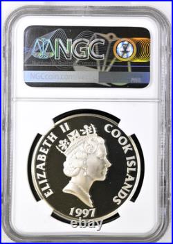 1997-FM Cook Islands $50 Dollars 17th Century Isaac Newton Silver NGC PF 69 UC