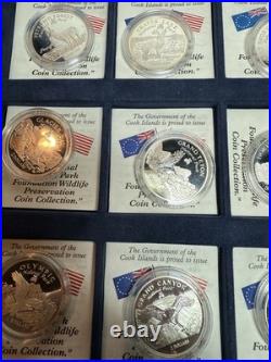 1997 national park wild life preservation PROOF coins SILVER Cook Islands 120gr
