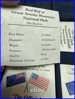 1997 national park wild life preservation PROOF coins SILVER Cook Islands 120gr