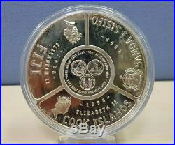 1998 Cook Islands, Fiji, Samoa Tripartite Fan-Shaped 5 Oz Silver Proof Coin Set