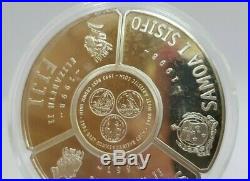 1998 Cook Islands, Fiji, Samoa Tripartite Fan-Shaped Silver Proof Coin Set