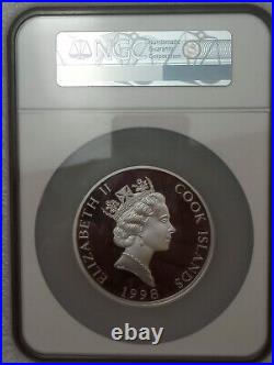 1998 Cook Islands Short Triathlon Silver coin NGC rated PF 69 Top Pop! 155 g Ag
