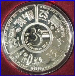 1998 Singapore Mint Tripartite Silver Coin, Fiji, Samoa And the Cook Islands