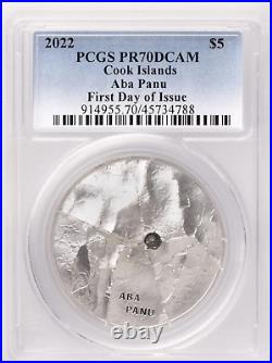1 Oz Silver Coin 2022 $5 Cook Islands Aba Panu Meteorite Impacts PCGS PR70DCAM