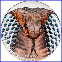 1 oz Silver Coin 2017 $5 Cook Islands Magnificent Life Cobra Snake Color Coin