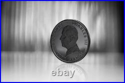1 oz Silver Coin 2025 Cook Islands Butterfly Obsidian Black Proof Nanoshine